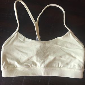 LULULEMON flow Y bra, size 6, pale yellow